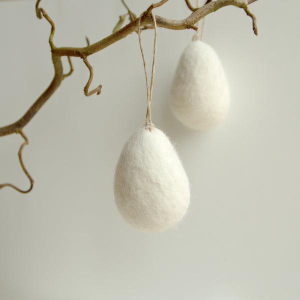 Natural Wool Egg | Lily White