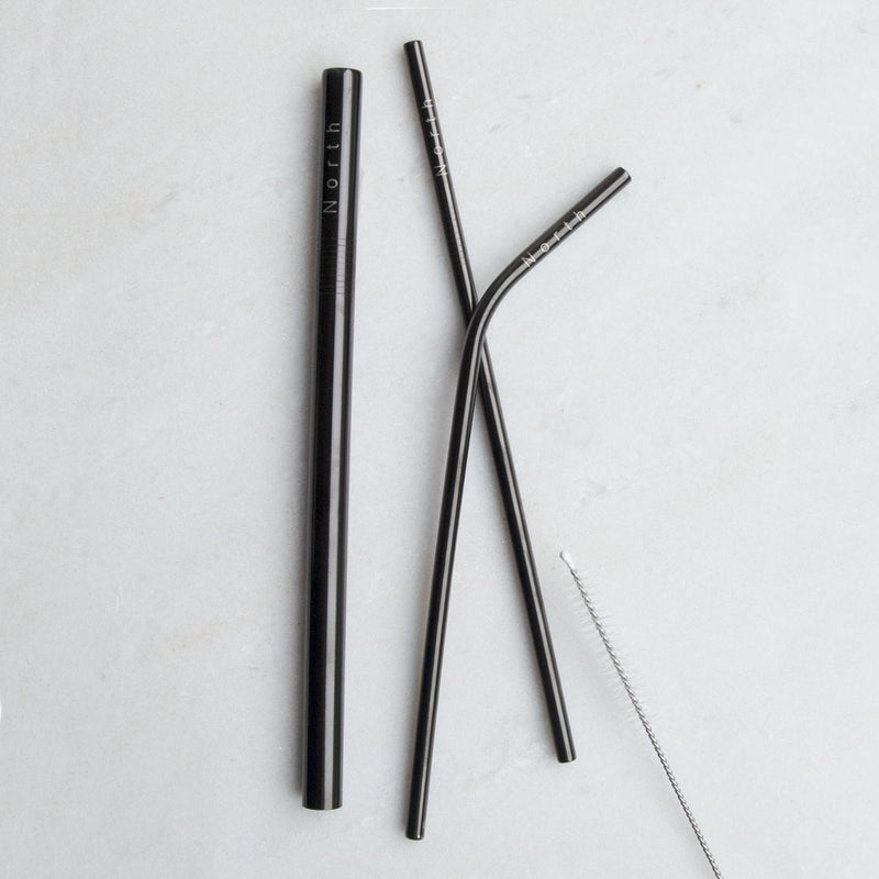 Stainless Steel straw, Black | Sugerør i rustfritt stål, Svart