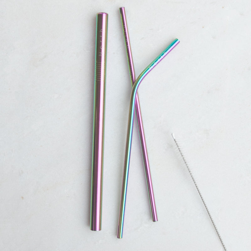 Stainless Steel Straws, Rainbow | Sugerør i rustfritt stål, Regnbue