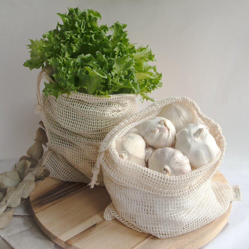 Organic cotton produce bags | Organiske bomullsnett produserer poser / nettingposer